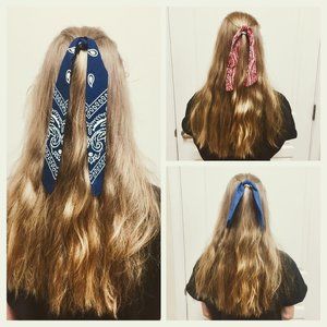 Set of 3: Hair Scarf w Elastic